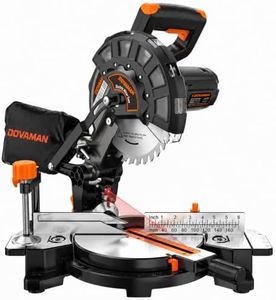 DOVAMAN 8-1/4 Inch Compound Miter Saw, 4900RPM Corded Electric Chop Saw with Laser Guide & LED Light, 0–45° Bevel and Miter Cuts for Woodworking DIY Projects