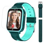 OKYUK Kids Smart Watch with Long-lasting Video & Phone Call, 4G Kids Cell Phone Watch for 3-15 Boys Girls with IP67 Water-Resistance, GPS Positioning is for Reference Only (Green)