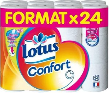 Papier Toilette Lotus Confort Blanc 24 rouleaux - Offre Spéciale