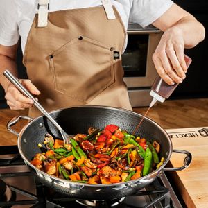 HexClad Hybrid Nonstick Wok 35cm with Steel Lid – Induction & Oven Safe