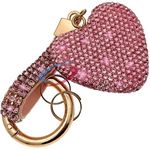 iAccessories Sparkling Rhinestones Crystal Heart Key Ring | Keychain Charm for Girls Bags, Wallets and Luggage - Pink