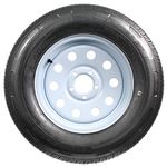 eCustomrim Radial Trailer Tire On Rim ST205/75R15 205/75-15 Load Range C 5 Lug Wheel White Modular - 6 Year Warranty w/Free Roadside