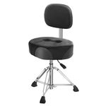 Augioth Drum Throne features hydraulic height adjustment and a premium 5-inch thick ergonomic seat cushion. Its upgraded triangular base with non-slip rubber feet provides exceptional stability.