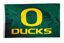 BSI NCAA Oregon Ducks 2-Sided Nylon Applique Flag with Grommets, 3'x5', Green