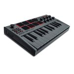 AKAI Professional MPK mini MK3 G 25 Key USB MIDI Keyboard Controller with 8 Backlit Drum Pads, 8 Knobs and Music Production Software included Grey,MPKMINI3