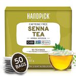 HANDPICK, Senna Tea Bags (50 Count) Non-GMO, Caffeine Free, Senna Leaves- Mild Taste | Premium Round Eco-conscious Tea Bags