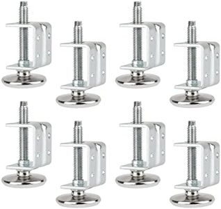 POWERTEC 71151-P2 Adjustable U-Bracket Leg Levelers w/Non-Marring Leveler Pads | 8 Pack