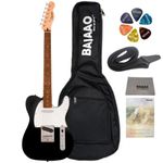 Fender Squire Debut Series Telecaster Electric Guitar with Gig-Bag, Polishing Cloth, Strap, Picks & E-Book - Black