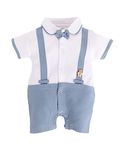 BabyGo Half Sleeves Baby Romper| 100% Cotton Rompers for New Born Baby| Baby Dress | Onesies| 0-3M|SKY| Infant Clothes