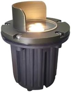 MALORY Brass Top Cover Landscape Well Lights, 12V Low Voltage Outdoor In Ground Lights,Landscape Lighting for Pathway, Driveway, Garden 1 Pack with Bulb