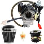 GY6 150cc Carburetor For Carb Scooter Go Kart Howhit and 150cc 125cc,152QMJ 157QMI Roketa SunL Baja EagleChinese Go Kart Carb with Air Filter Intake Manifold