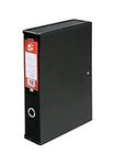 5 Star Office Box File Lock Spring with Ring Pull and Catch 75mm Spine Foolscap Black [Pack 5]