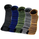 PUTUO Flip Flop Socks for Men: Japanese Tabi Geta Socks Mens Split Toe Cotton Socks Novelty Two Toe Socks 5 pairs Size 6-10