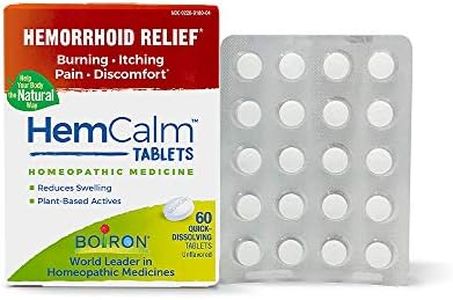 Boiron Hemcalm hemorrhoid relief tablets for itchy burning pain, swelling and discomfort, 60 Count