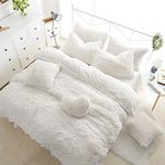 Teddy Bear Fleece Fitted Sheet Plain Thermal Winter Warm Soft Sherpa Cozy Bed Linen Bedding EXTRA DEEP 30CM SNUG FIT 12" inch Mattress Depth (White, Super King 12"/30cm Fitted Sheet)