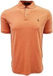 POLO RALPH LAUREN Men Classic Fit Interlock Polo Shirt (Small, Orange Heather (Sig Pony)), Orange Heather (Sig Pony), Small