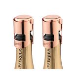 WOTOR Champagne Stoppers with Stainless Steel Champagne Bottle Stopper with Food Grade Silicone Reusable Champagne Cork, Saver Suitable for Champagne, Cava, Prosecco, Sparkling Wine (Rosegold, 2pack)