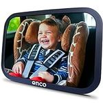 Onco Baby Car Mirror - Double Award Winning Car Mirror Baby Rear Facing Seat, Shatterproof Baby Mirror for Car Journeys, 360° Car Seat Mirror Rear Facing Infant, Baby Accessories & Baby Items