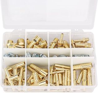 WYNNsky 84PCS Brass Hose Barb Fittings, Air Hose Repair Kit, 1/8’’ 3/16’’ 1/4’’ 5/16’’ 3/8’’ 1/2’’ Barb Splicer, Tee, Barb to MNPT Threads