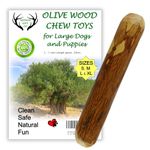 ARTISAN GIFT CO Natural Olive Wood Long Lasting Dog Chew, Puppy Teething Toy, 1 Stick (Large) 20cm