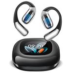 AI Translation Earbuds Real Time, LCD Touchscreen Real-Time Translator for 164 Foreign Languages & Accents Includes Free Subscription Translation Device Earphones for Travel Business Learning Black