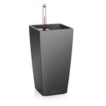 Lechuza 18053 Maxi Cubi Self-Watering Garden Planter, 14cm, Charcoal Metallic