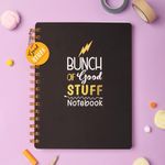 DOODLE Hardbound Spiral Notebook Diary with Bookmark Dangler and 100+ Stickers | B5 | 160 Undated Ruled Pages | 80 gsm Acid Free Paper | Open Flat and Write Comfortably - The Good Stuff