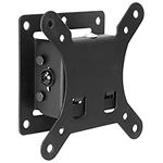 Mount-It! Tilt TV Wall Mount Bracket | Low-Profile TV Wall Mounting Bracket for Mid-Sized Flat Screen Displays | Quick-Release Single Stud VESA Mount | Support TV Mural | Black (MI-MP-6524)