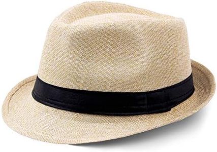 Coucoland Sombrero Panama Mafia Gangster Hombre Fedora Trilby Bogart Sombrero Hombre 1938s Disfraz Gatsby Original, beige, L
