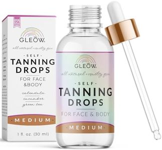 GLEOW Face Tanning Drops to Add to Moisturizer, Bronzing Drops for Face and Body with Chamomile and Green Tea, Medium Self Tanner, Custom and Streak-Free Tan 1oz