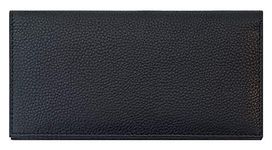 Black Basic Genuine Leather Checkbook Cover For Men & Women