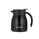 Borosil Stainless Steel Vacuum Insulated Teapot (Black, 500ML)