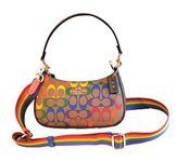 Coach Teri Crossbody Bag In Rainbow Signature Canvas, Khaki Multi