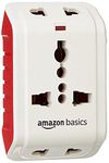 amazon basics Multiplug Adaptor with 3 Universal Sockets and In-built Surge Protection, 6A, Set of 2