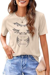 Acotar Velaris Shirt Women Oversized Bat Boys T-Shirt City of Starlight Graphic Tee Bat Bookish Book Lover Tops Apricot