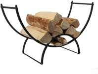 Juvale 3-Foot Curved Firewood Rack for Indoor Outdoor (Black)