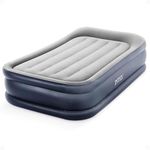 Intex Polyvinyl Chloride (Pvc) Dura-Beam Standard Series Deluxe Pillow Rest Raised Airbed With Internal Pump, Twin - Multicolor