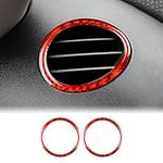 KUNGKIC Carbon Fiber Air Outlet Decoration Trim Ring Sticker for Mini Cooper Clubman R55 R56 R57 Accessories (Red)