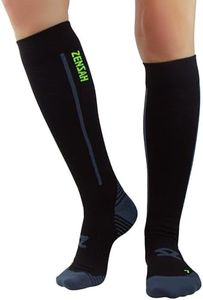 Zensah Featherweight Compression Socks - Ultra-Lightweight Running Compression Socks for Women, Men (X-Large, Black)