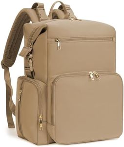 CEI-CEI Neoprene Diaper Bag Backpack with Changing Pad, Large Newborn Baby Maternity Bags Travel Tote with Insulated Pockets (Oat)