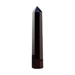 Apengshi Large Obsidian Natural Healing Crystal Tower 5.9"-6.3" 6 Faceted Single Purification Guard Charger Crystal Wand Stone Meditation Home Decor Collection Gift