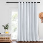 NICETOWN Room Darkening Curtain Wide Width Blackout Shade Blinds Thermal Insulated Room Divider Curtain for Nursery/Bedroom/Kids Room (100 x 120 Inch, Greyish White, 1 Panel)