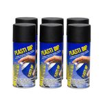 Plasti Dip Spray Coating Black 11 oz 6 Pack, Original Air-Dry Synthetic Rubber Coating, Peelable Flexible Protective Finish for Wheels, Trim, Tools, Equipment, Outdoor Gear & DIY Projects