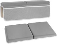 Bath Kneeler and Elbow Rest Pad Set - Foldable, Quickly Dry, Painless Foam with Toy Organizer Pockets, 1.5" Thick Bathtub Kneeler and Elbow Rest Set(Grey)