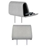 THE HEADREST SAFE Headrest Set - Passenger Seat with Safe + Companion Driver-Seat (no Safe) Headrest - Light Gray Cloth