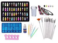 D.B.Z. ® Combo Of 3D Nail Art Stamping Kit 1 Rectangular Image Plates, Soft Nail Silicone Stamper & Scraper & 3D Nail Art Tools For Gift Girl & Women