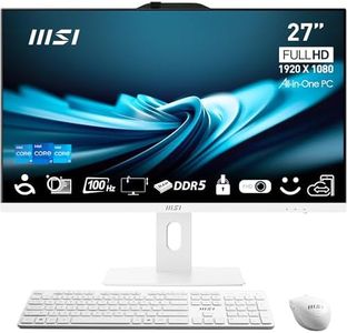 MSI PRO AP272P 14M-490AU 27" All in One Desktop PC, FHD, IPS, Intel Core i7-14700, 16GB DDR5 RAM, 1TB M.2 SSD, WIFI6E BT5.3, Win 11 Home, Webcam, Height Adjustable, Wireless KBM, White