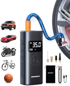 INNOVV P1 Tire Inflator Portable Air Compressor, 2X Faster 150PSI Cordless Car Air Pump with Auto-Shutoff, Portable Motorcycle Pump with Tire Pressure Gauge, Electirc Tire Pump for Car, Bike, Ball