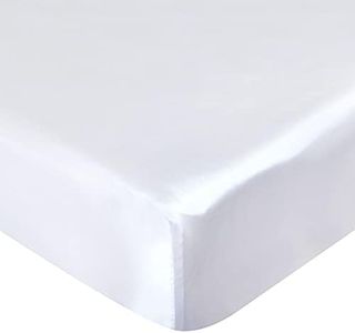 Satin Crib Sheet Soft & Silky Fitted Crib Mattress Sheet (52"x28"x8") for Boys and Girls, Baby Crib Sheets for Standard Crib Mattress, Silk Crib Sheets for Baby Hair and Skin White Crib Sheets