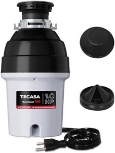 1 HP Garbage Disposal with Sound Reduction, TECASA Food Waste Disposer for Kitchen Sink, Septic Safe Garbage Disposal, Power Cord Included, Grey and Black - HyperCrush 100